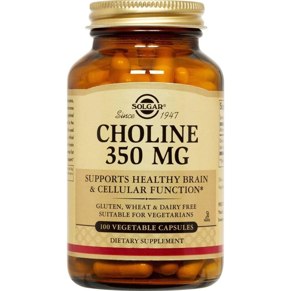 Solgar - Choline Vegicaps, 100 Veggie Caps - Suppviv