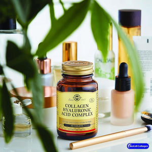 Solgar Collagen Hyaluronic Acid Complex, 30 Tablets - Hydrolyzed Collagen Type 2 - Helps with Fine Lines & Wrinkles - Suppviv