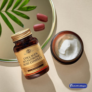 Solgar Collagen Hyaluronic Acid Complex, 30 Tablets - Hydrolyzed Collagen Type 2 - Helps with Fine Lines & Wrinkles - Suppviv