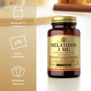 Solgar Melatonin 3 Mg - Helps Promote Relaxation & Rest 120 Nuggets - Suppviv
