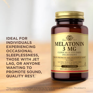 Solgar Melatonin 3 Mg - Helps Promote Relaxation & Rest 120 Nuggets - Suppviv