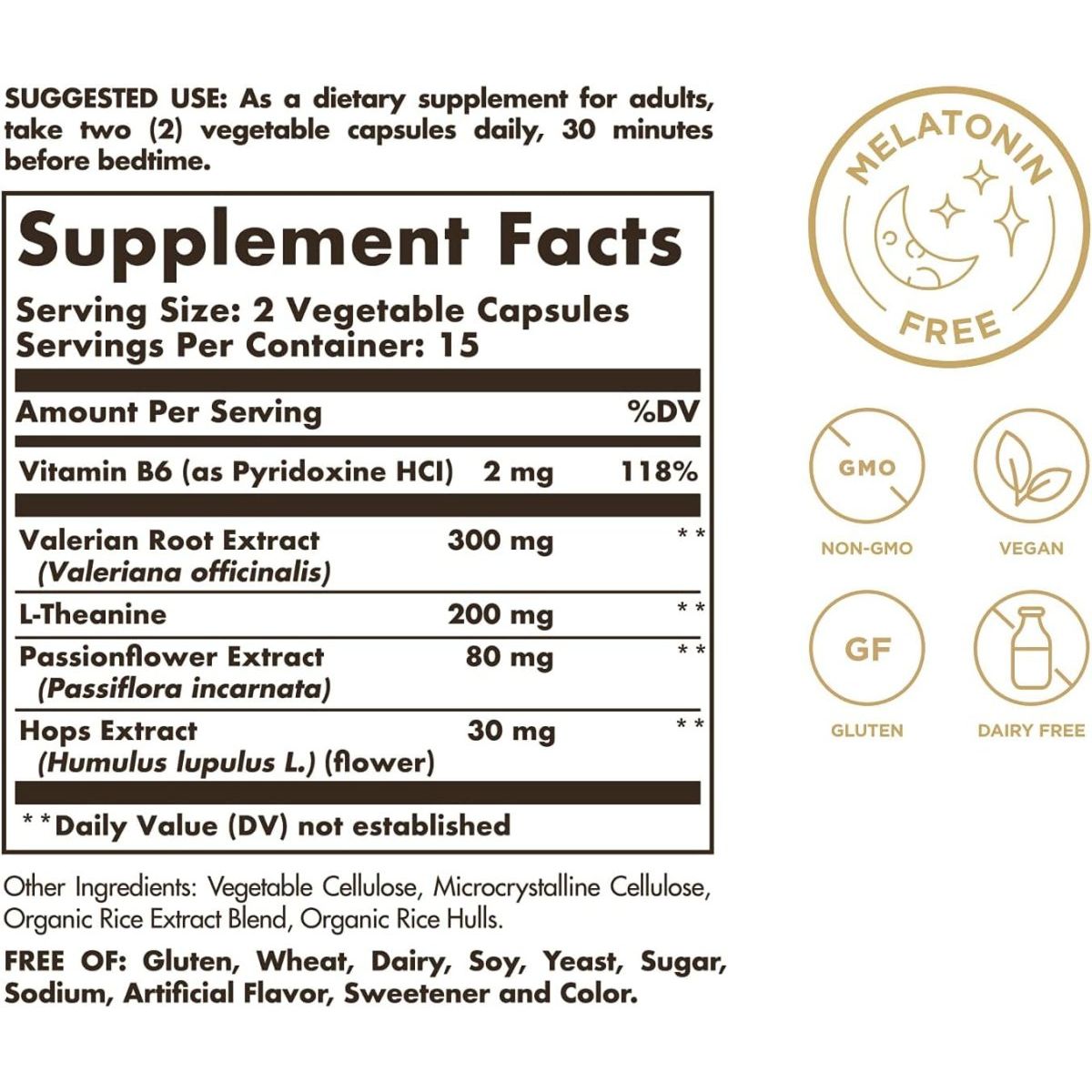 Solgar Sleep & Stress Support - Vegetable Capsules 15 Servings, 30 Count - Suppviv