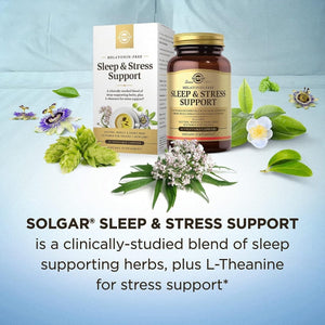 Solgar Sleep & Stress Support - Vegetable Capsules 15 Servings, 30 Count - Suppviv