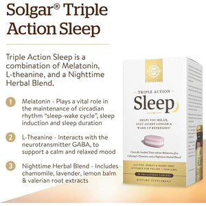 Solgar Triple Action Sleep - 90 Tri - Layer Tablets 90 Servings - Suppviv