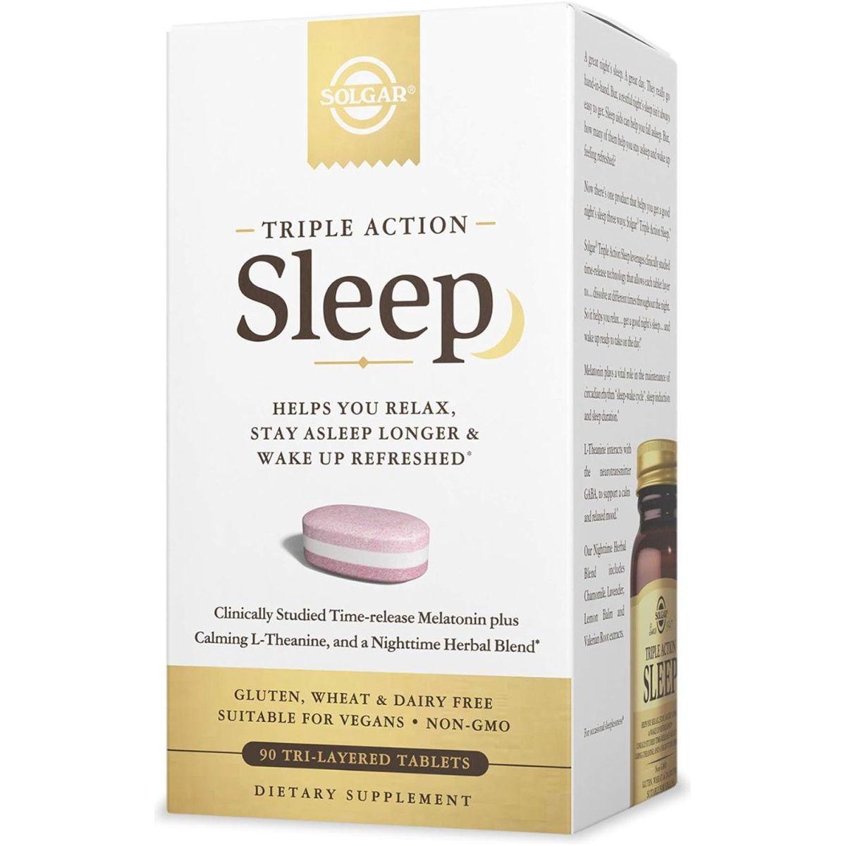 Solgar Triple Action Sleep - 90 Tri - Layer Tablets 90 Servings - Suppviv