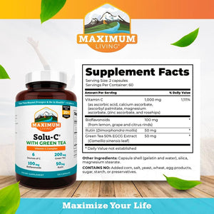 Solu - C with Green Tea, 120 Capsules - Suppviv
