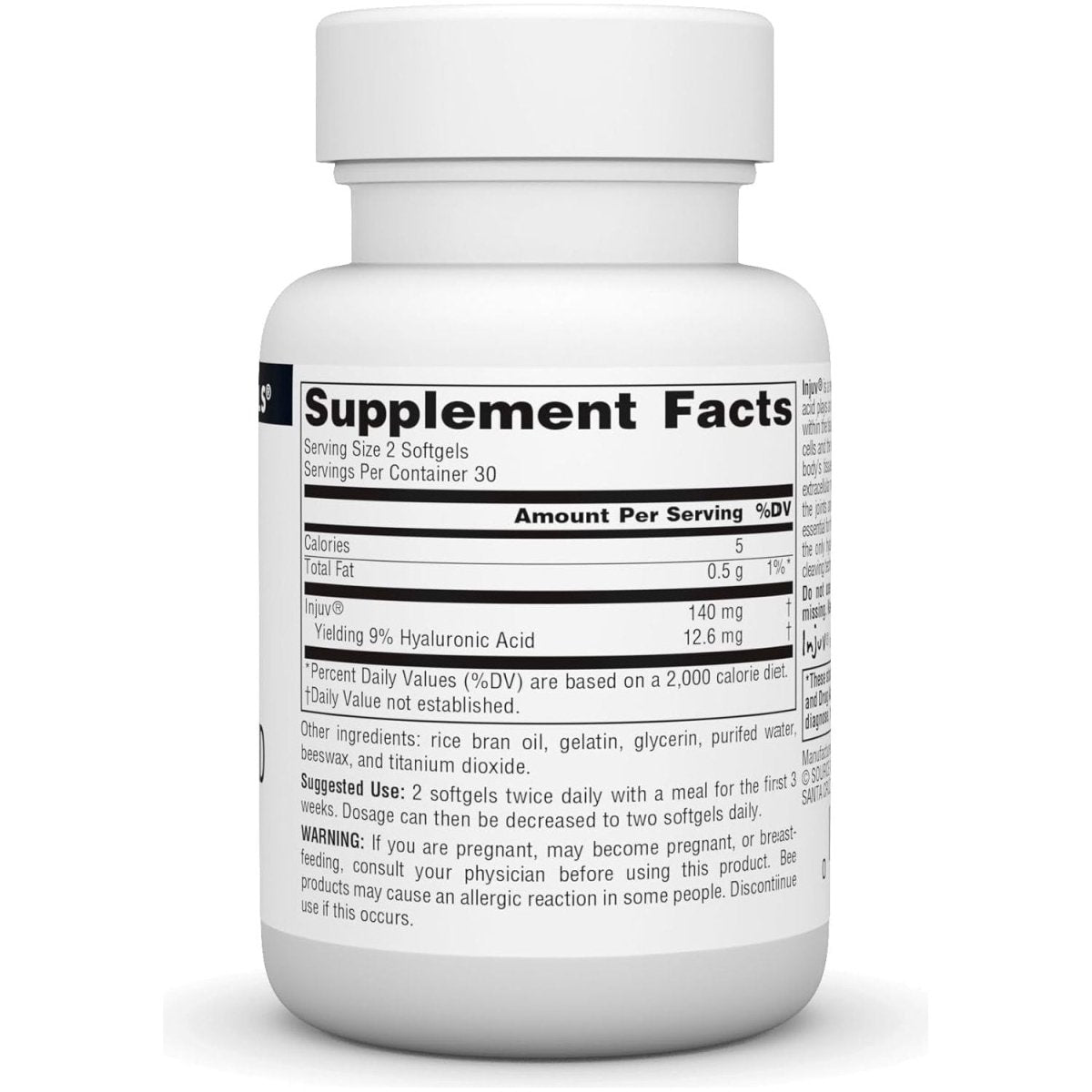 Source Naturals Hyaluronic Acid Injuv 70Mg - 60 Softgels - Suppviv