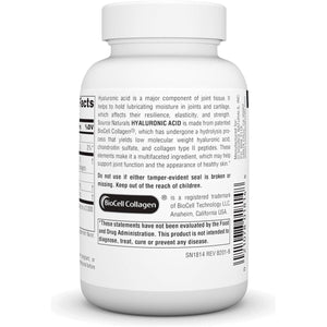 Source Naturals Hyaluronic Acid, Promotes Healthy Joints and Skin*, 100Mg - 60 Tablets - Suppviv