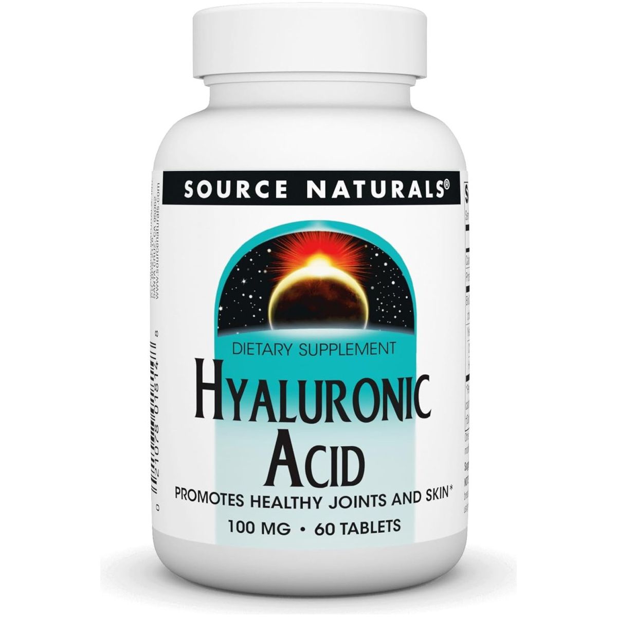 Source Naturals Hyaluronic Acid, Promotes Healthy Joints and Skin*, 100Mg - 60 Tablets - Suppviv