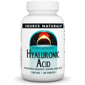 Source Naturals Hyaluronic Acid, Promotes Healthy Joints and Skin*, 100Mg - 60 Tablets - Suppviv