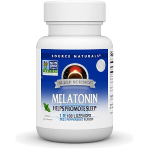 Source Naturals Melatonin 1 Mg - 100 Peppermint Flavored Lozenges - Suppviv