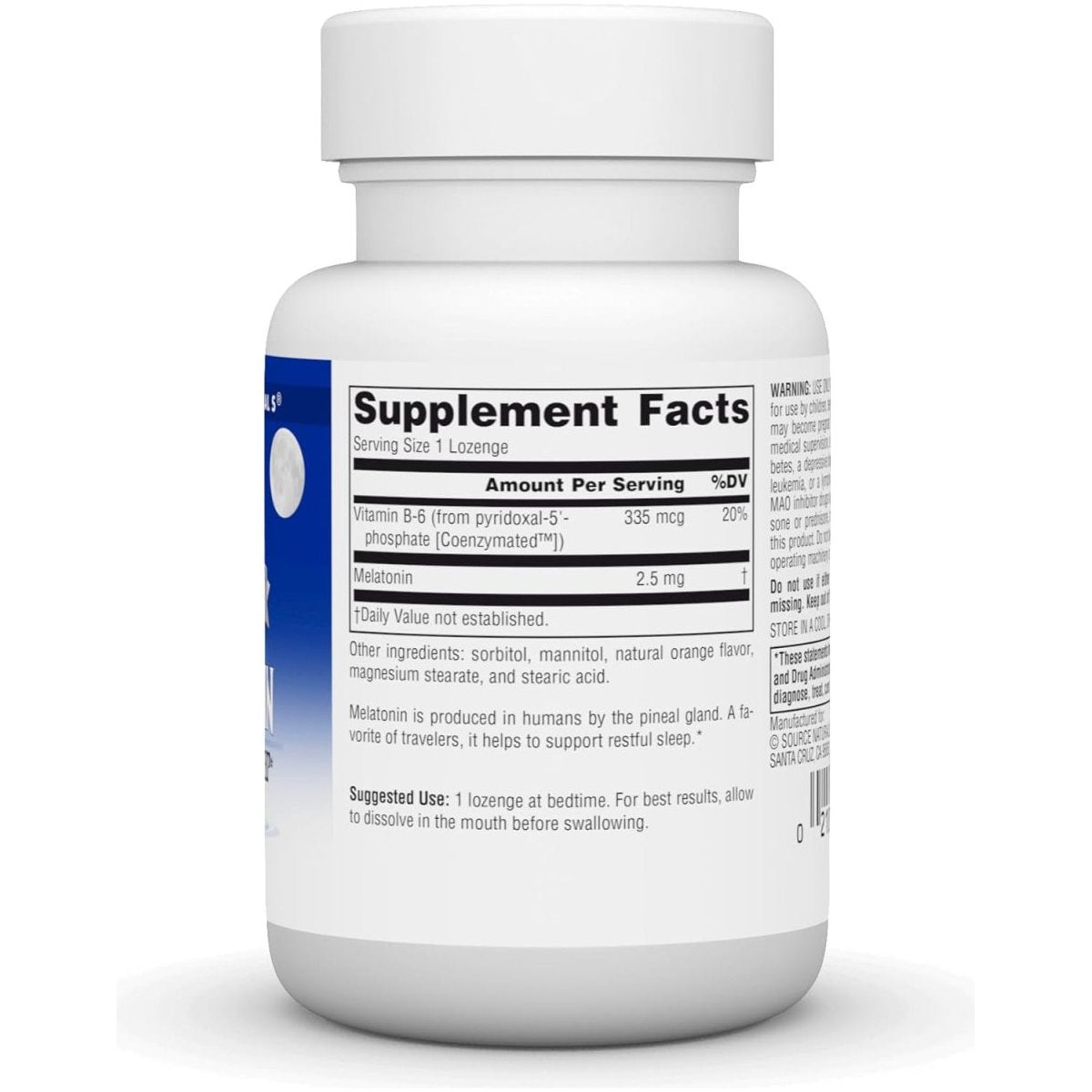 Source Naturals Melatonin 2.5 Mg - 60 Orange Flavored Lozenges - Suppviv