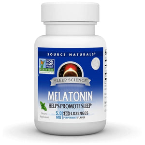 Source Naturals Melatonin 5 Mg - 100 Peppermint Flavored Lozenges - Suppviv