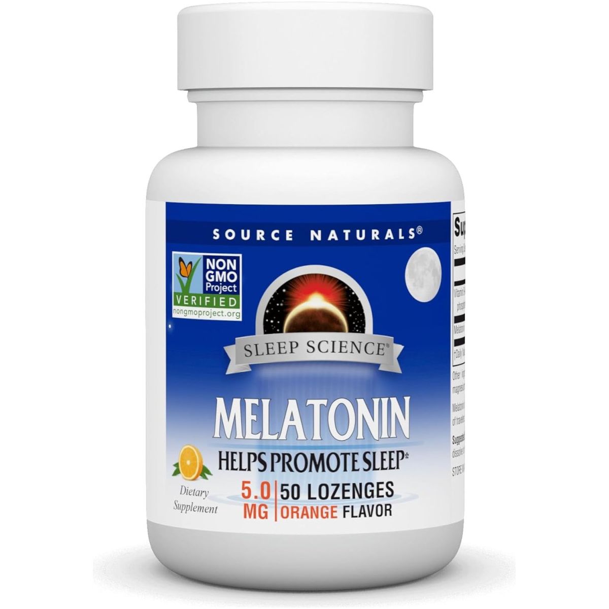 Source Naturals Melatonin 5 Mg - 50 Orange Flavored Lozenges - Suppviv