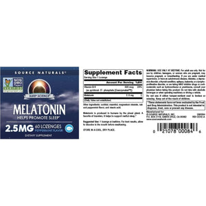 Source Naturals Melatonin - Helps Promote Sleep 2.5 Mg - Suppviv