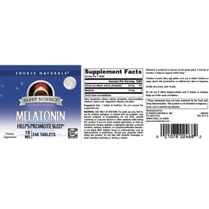 Source Naturals Sleep Science Melatonin - 10 Mg - 240 Tablets - Suppviv