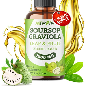 Soursop Graviola Liquid Drop 1900 MG Immune Boost Sleep and Relax (4 Fl Oz) - Suppviv