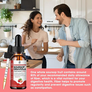 Soursop Graviola Liquid Drop - Soursop Bitters Liquid, Natural Soursop Leaves & Fruit Complex 2 Fl Oz - Suppviv