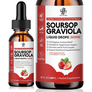 Soursop Graviola Liquid Drop - Soursop Bitters Liquid, Natural Soursop Leaves & Fruit Complex 2 Fl Oz - Suppviv