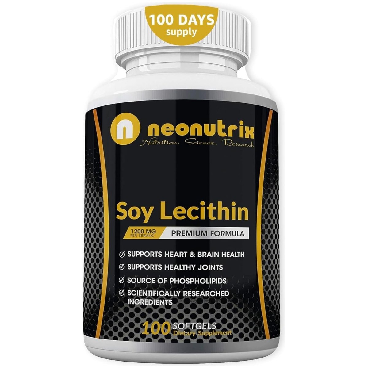 Soy Lecithin Capsules 1200Mg (One a Day, 100 Softgels) Immune Support Supplement by Neonutrix - Suppviv