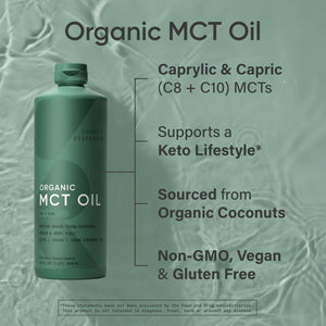 Sports Research Organic MCT Oil - Keto & Vegan Mcts C8, C10 from Coconuts - 32 Oz - Suppviv