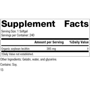 Standard Process Soybean Lecithin - 240 Softgels - Suppviv