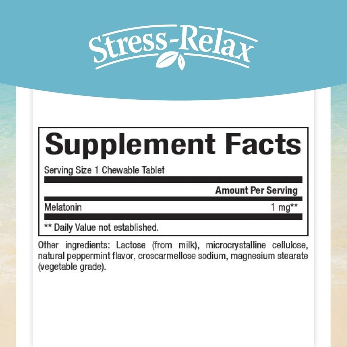 Stress - Relax Melatonin 1 Mg by Natural Factors Sleep Aid 180 Chewable Tablets - Suppviv