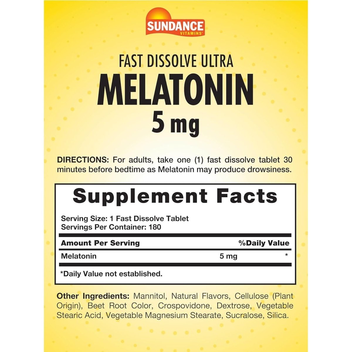 Sundance Melatonin 5Mg Tablets | 180 Vegetarian Count - Suppviv