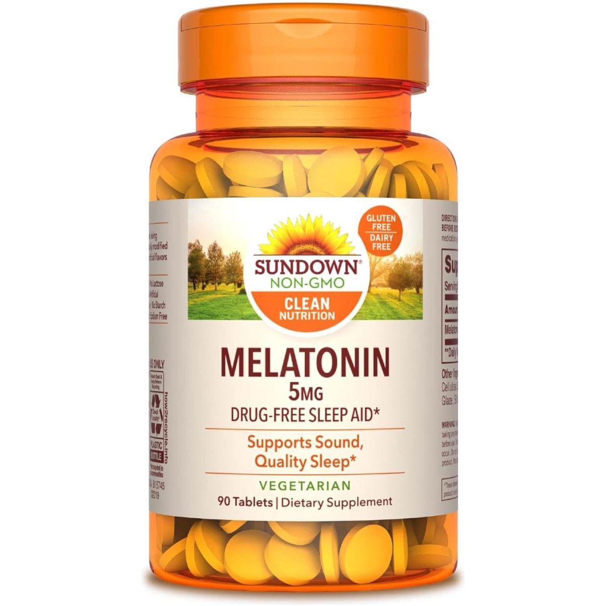 Sundown Melatonin 5Mg, Supports Sound Quality Sleep, 90 Tablets - Suppviv