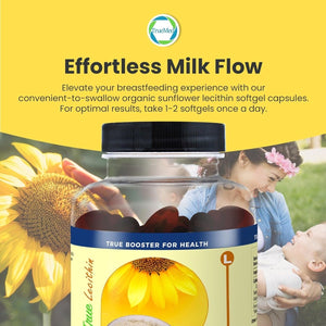 Sunflower Lecithin 1200 Mg, Milk Flow, Support for Breastfeeding Moms, 100 Softgel - Suppviv