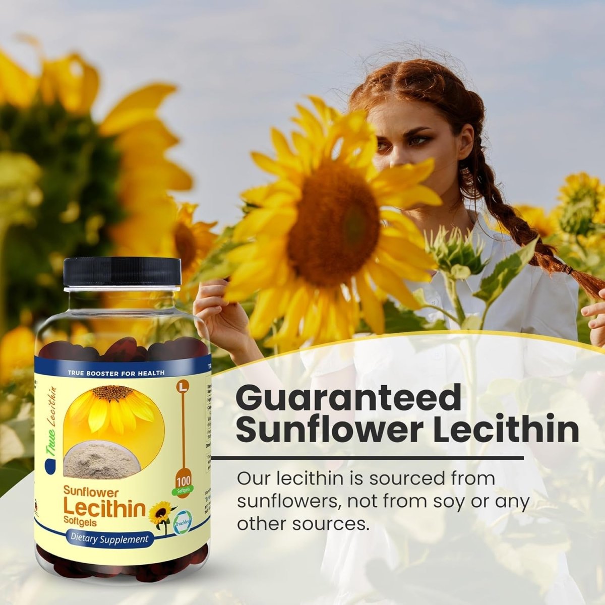 Sunflower Lecithin 1200 Mg, Milk Flow, Support for Breastfeeding Moms, 100 Softgel - Suppviv