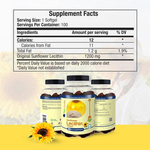 Sunflower Lecithin 1200 Mg, Milk Flow, Support for Breastfeeding Moms, 100 Softgel - Suppviv