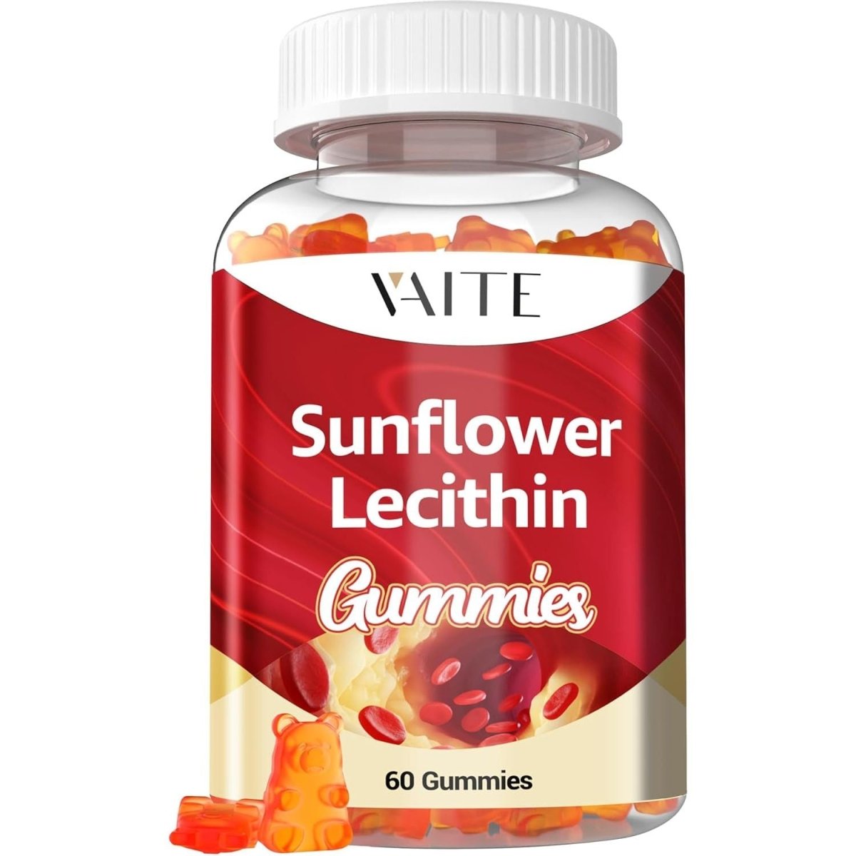 Sunflower Lecithin Gummies 800Mg - Vegan, Non - Gmo, Soy - Free & Gluten - Free - Supports Daily Nutrition 60 Vegan Gummy - Suppviv