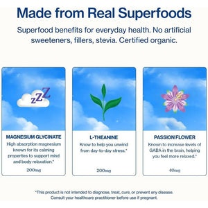 Sunwink Sleep Cozy Lemon Superfood Powder Drink Mix for Relaxation 4.8 Oz, 15 Servings - Suppviv