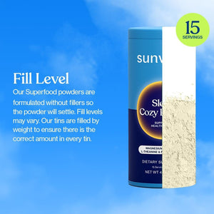 Sunwink Sleep Cozy Lemon Superfood Powder Drink Mix for Relaxation 4.8 Oz, 15 Servings - Suppviv