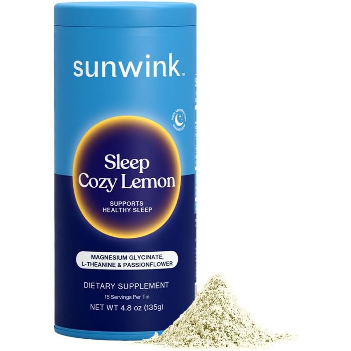 Sunwink Sleep Cozy Lemon Superfood Powder Drink Mix for Relaxation 4.8 Oz, 15 Servings - Suppviv