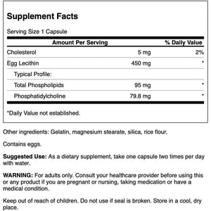 Swanson Egg Yolk Lecithin - Soy - Free Supplement - (60 Capsules) - Suppviv