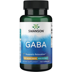 Swanson GABA - Amino Acid Supplement Promoting Calm & Relaxation (100 Capsules, 500Mg Each) - Suppviv