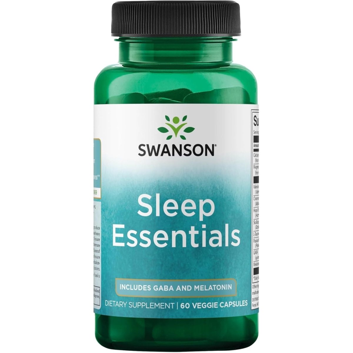 Swanson Sleep Essentials Includes GABA and Melatonin - 60 Veg Capsules - Suppviv
