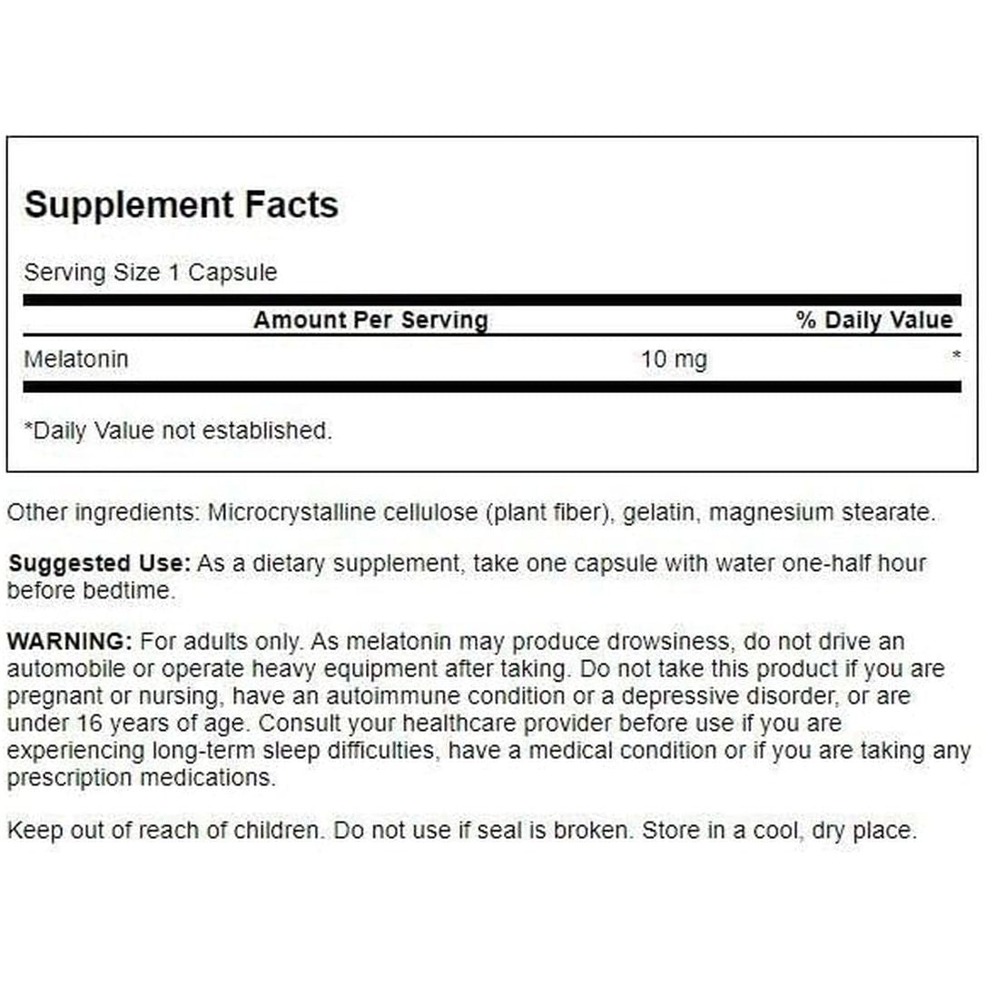 Swanson Triple Strength Melatonin - Natural Sleep Support (60 Capsules, 10Mg Each) - Suppviv