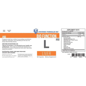 Systemic Formulas L - Liver Support, Gall Bladder Support (60 Capsules) - Suppviv