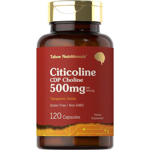 Tahoe Nutritionals Citicoline 500Mg | 120 Capsules | CDP Choline Supplements | Therapeutic Grade |.