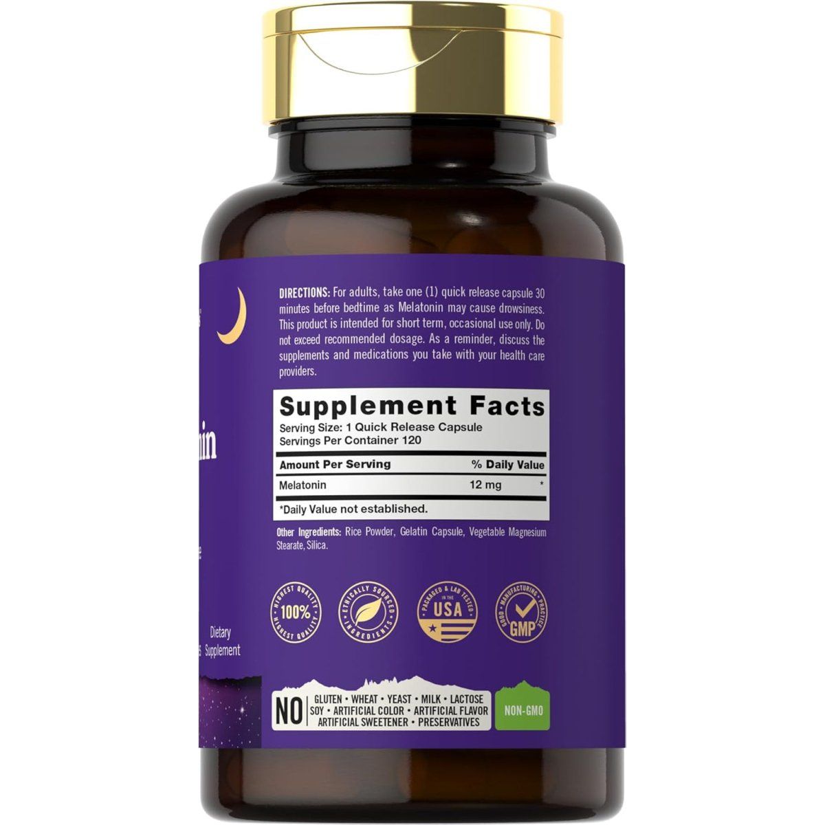 Tahoe Nutritionals Melatonin 12 Mg - 120 Quick Release Capsules - Suppviv