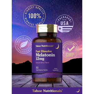 Tahoe Nutritionals Melatonin 12Mg - 90 Fast Dissolve Tablets - Suppviv