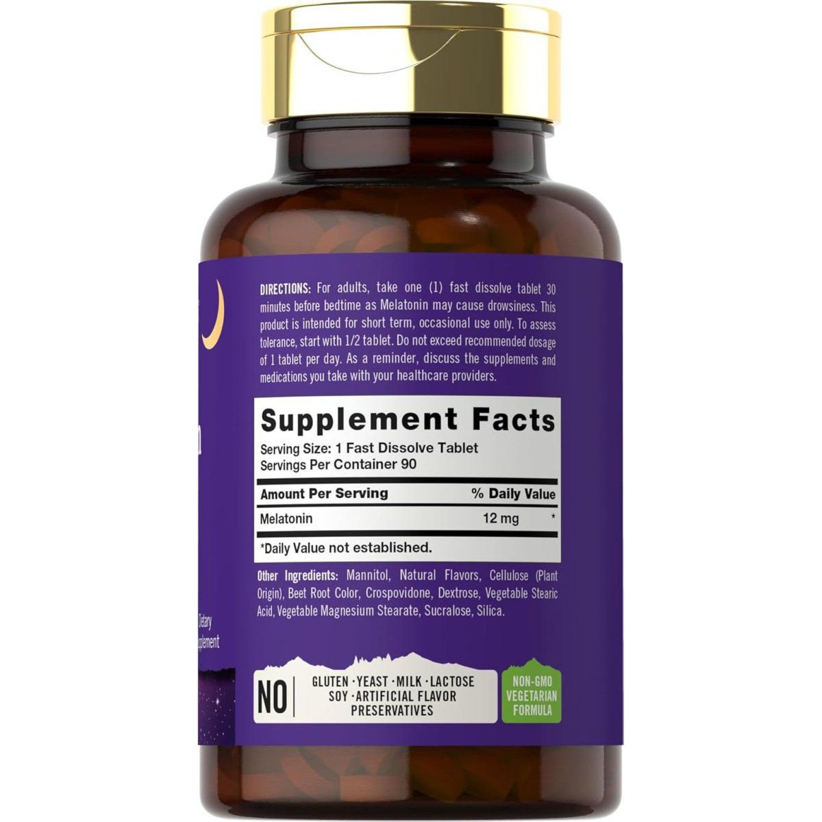 Tahoe Nutritionals Melatonin 12Mg - 90 Fast Dissolve Tablets - Suppviv