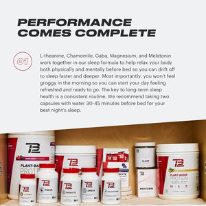 TB12 Sleep - with Magnesium, L - Theanine, Chamomile, GABA, and Melatonin 60 Capsules - Suppviv