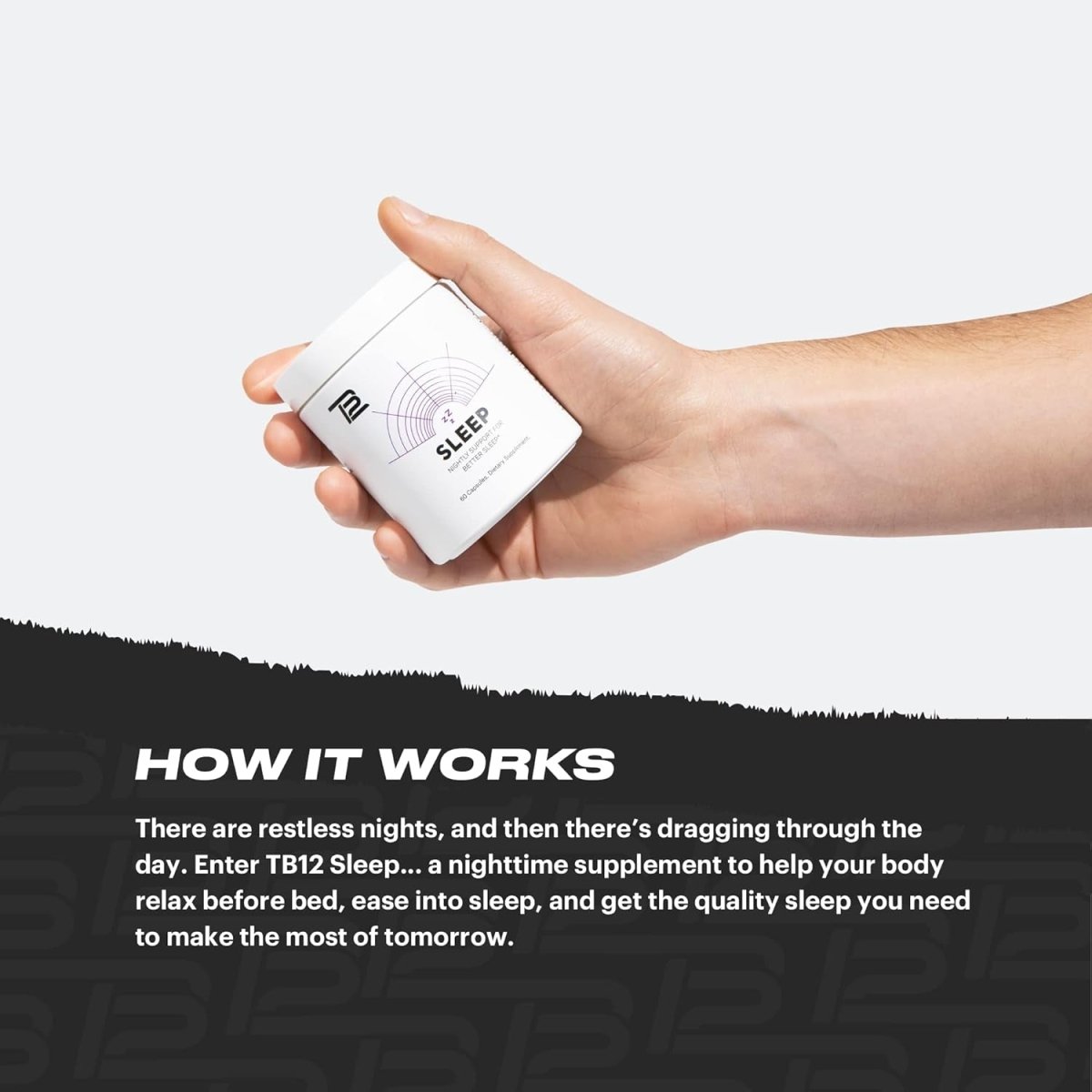 TB12 Sleep - with Magnesium, L - Theanine, Chamomile, GABA, and Melatonin 60 Capsules - Suppviv