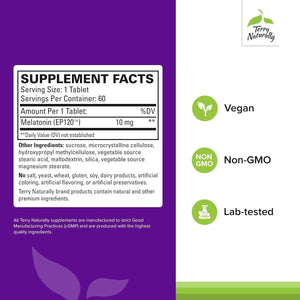 Terry Naturally Melatonin EP120 - Supports Rest & Healthy Immune Function 60 Tablets - Suppviv