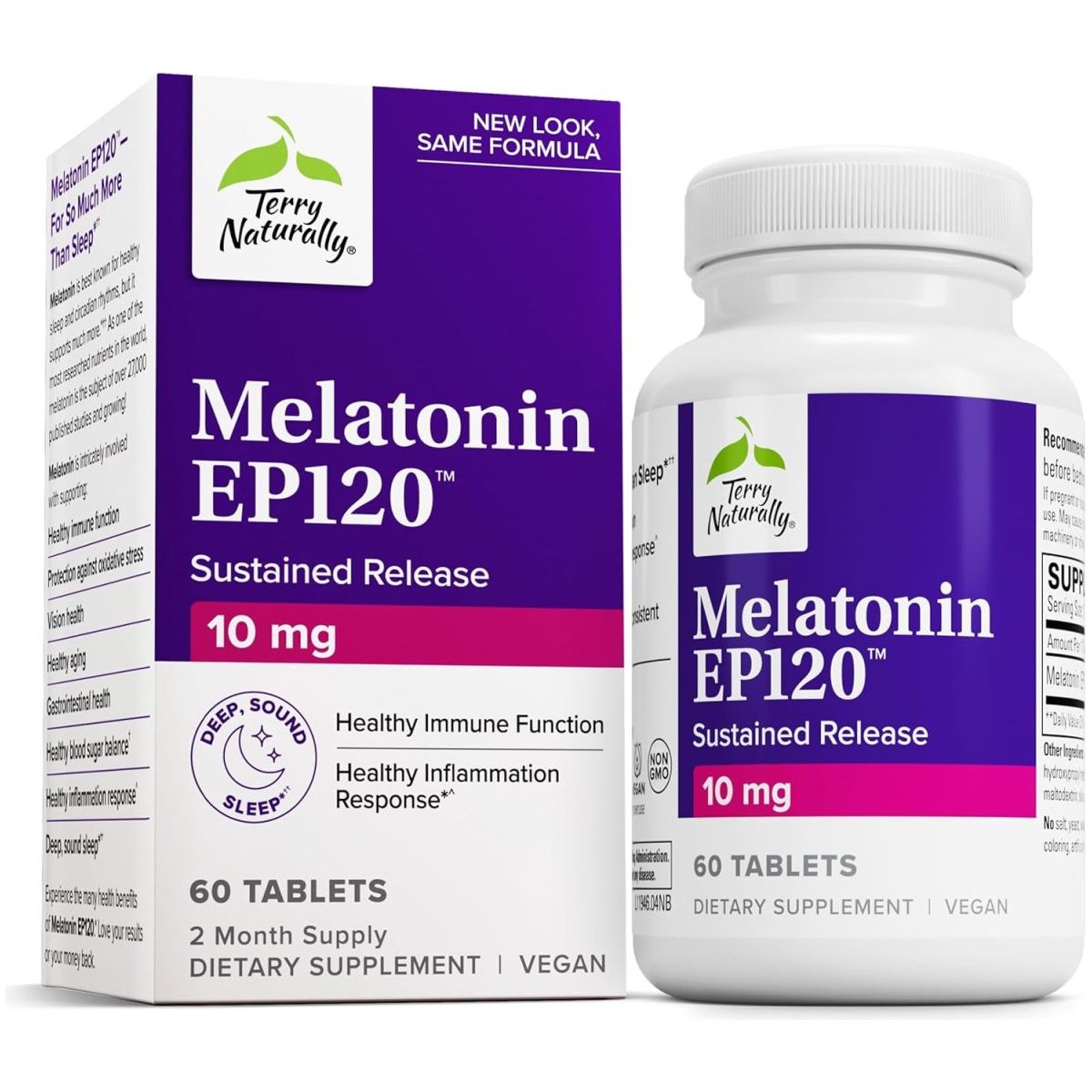 Terry Naturally Melatonin EP120 - Supports Rest & Healthy Immune Function 60 Tablets - Suppviv