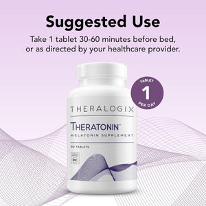 Theralogix Theratonin Melatonin - Sleep Support Supplement (90 Tablets) 90 Day Supply - Suppviv